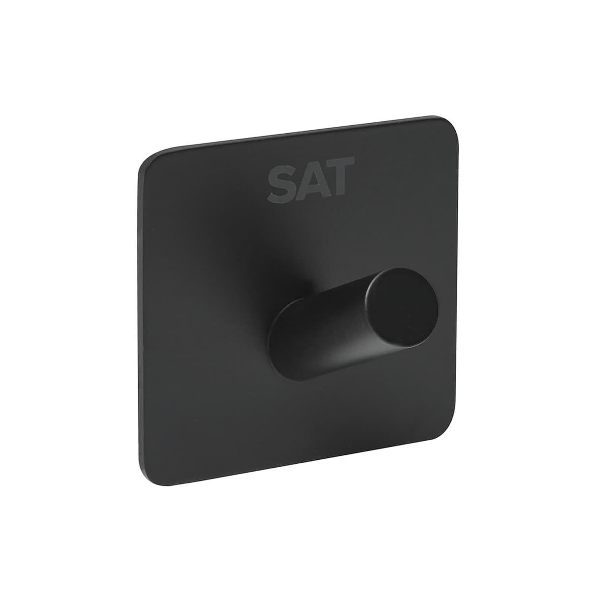 Háček jednoduchý lepící černý hranatý